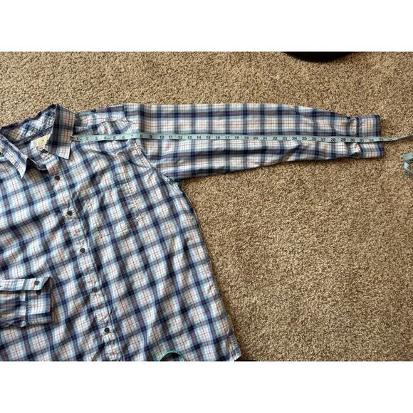 ExOFFICIO Insect Shield Long Sleeve shirt, size Large; Lightweight, Cream & Blue - Picture 6 of 9